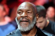 Mike Tyson at the boxing match between Montana Love and Gabriel Gollaz Valenzuela